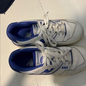 New Balance 550 White and Purple Sneakers